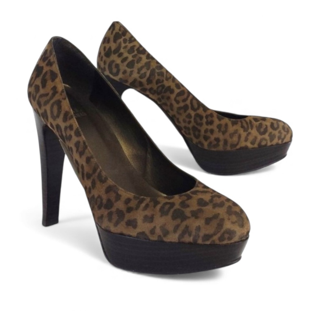 Stuart Weitzman Animal Print Suede Platform Pumps EUC sz 7.5